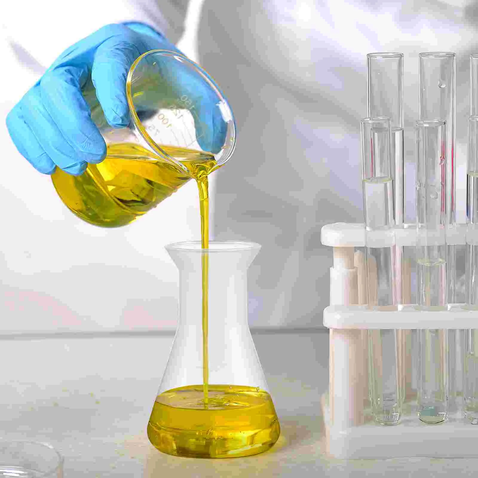 5 шт. треугольный стакан пластиковая колба Эрленмейера конические лабораторные