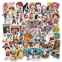 50pcs anime stickers one piece luffy cartoon sticker decal skateboard helmet refrigerator guitar diy sticker kids toy gift