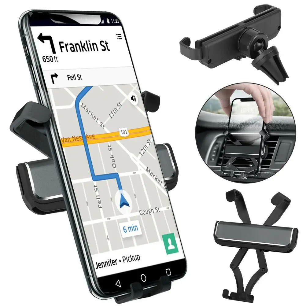 

2022 New Car Air Outlet Phone Bracket Gravity Mobile Phone Navigation Mount Holder Cradle Stand Telescopic Support Drop Shipping
