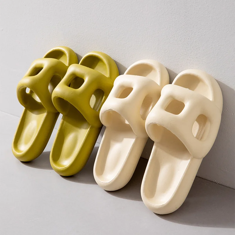 Hollow Out Thick Soles Man Women Slippers Couple Cool Slippers Female Household Indoor Anti-skid Deodorant Shoes Male
