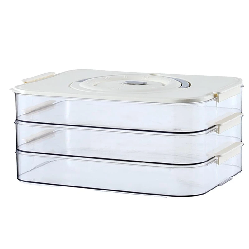 

Dumplings Box Dumplings Storage Box Refrigerator Dumpling Freezing Box 3 Layer Freeze Box