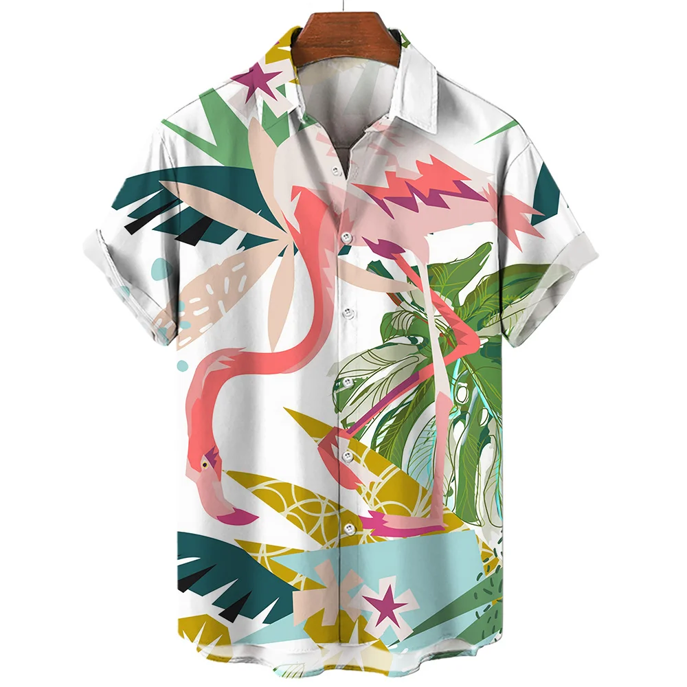 

3D Animal Birds Printed Summer Fashion Hawaiian Beach Shirts Women Y2k Personalities Short Sleeves Shirt Top Lapel Women Clothes