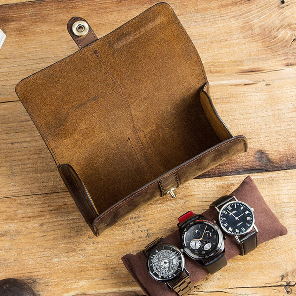 

Bracelets Men Watch Box Retro Case Showcase Single Slot Crazy Horse Miss