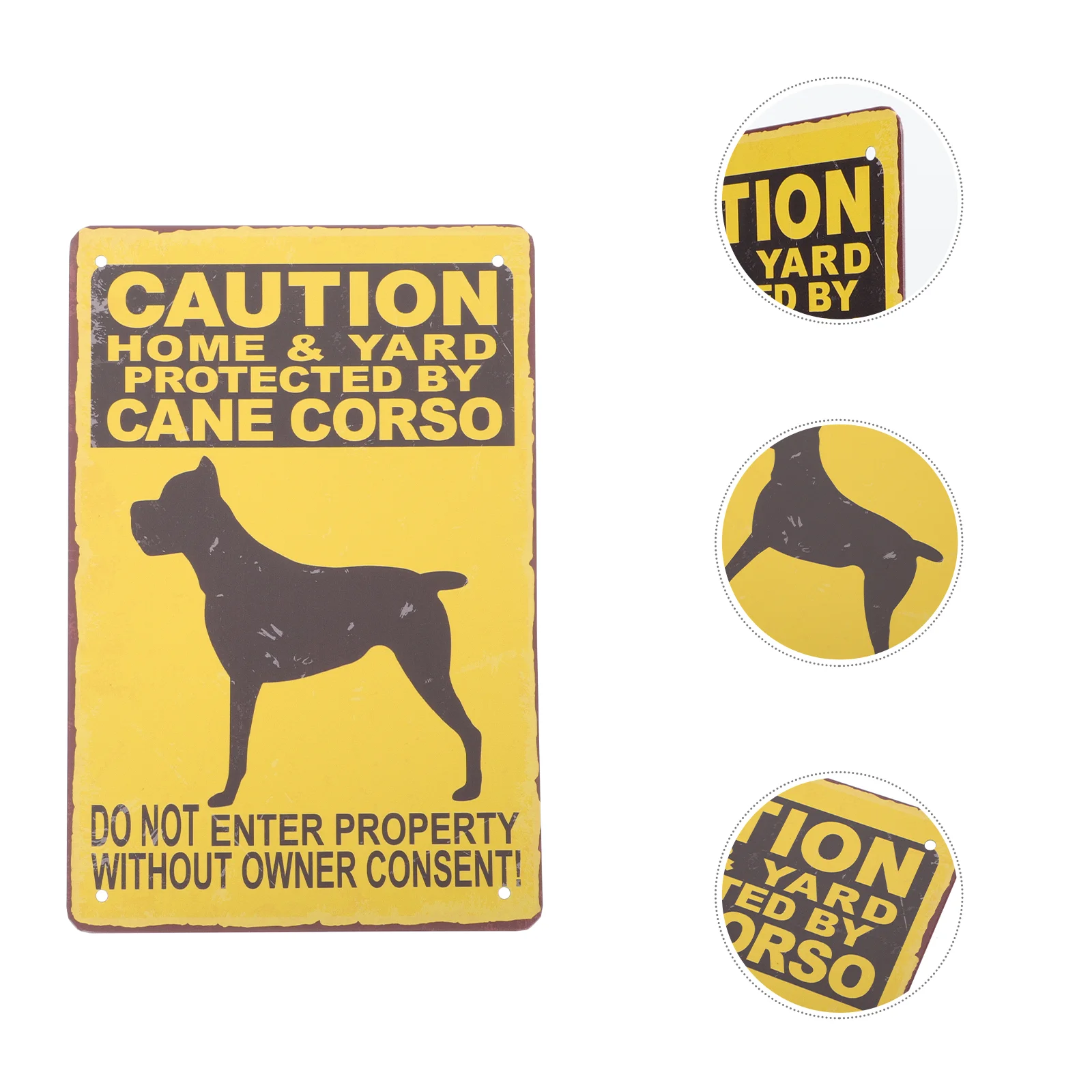 

Sign Dog Warning Signs Beware Metal Iron Yard Fence Caution Garden Dogs Painting Vintage Picture Outdoor Tin Bite Property Guard