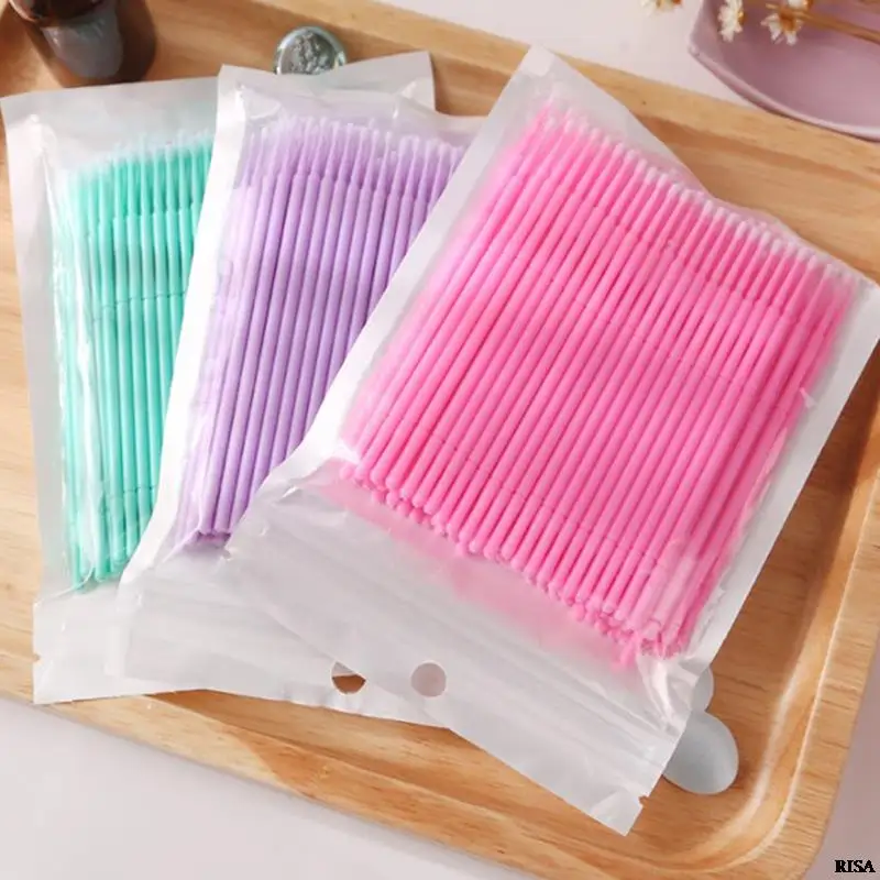 

100pcs/pack Bendable Micro Brushes Disposable Microbrush Applicators Eyelash