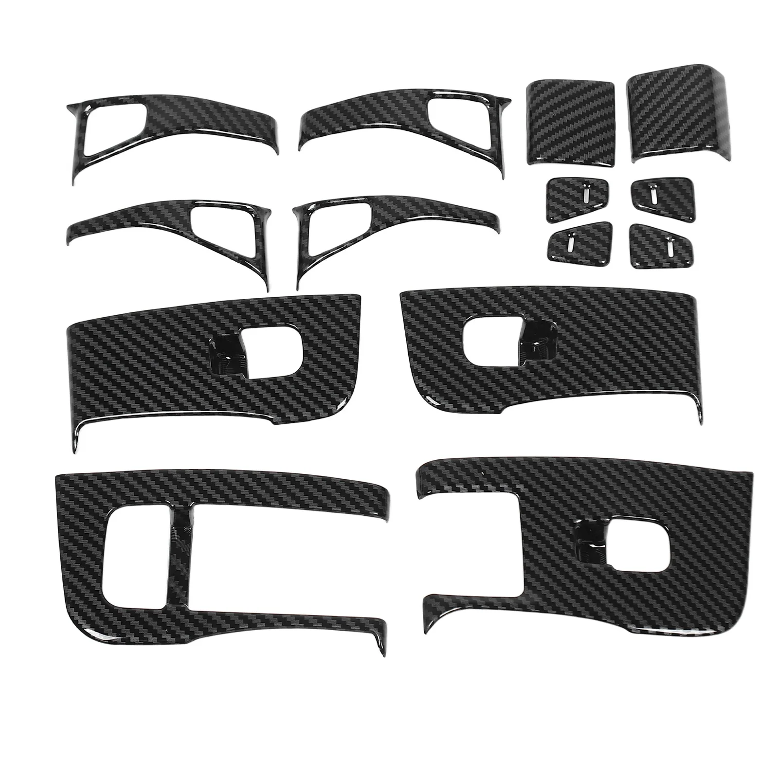 

14Pcs Car Window Lifter Switch Button Cover Trim Interior Decoration Replacement for Tesla Model Y 2021 to 2023 Car Accessories