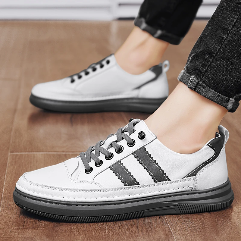 

2023 New Spring Flat Lace-up Solid Casual Men's Sneakers Fashion Outdoor Non-slip Comfortable Breathable All-match Shoes for Men