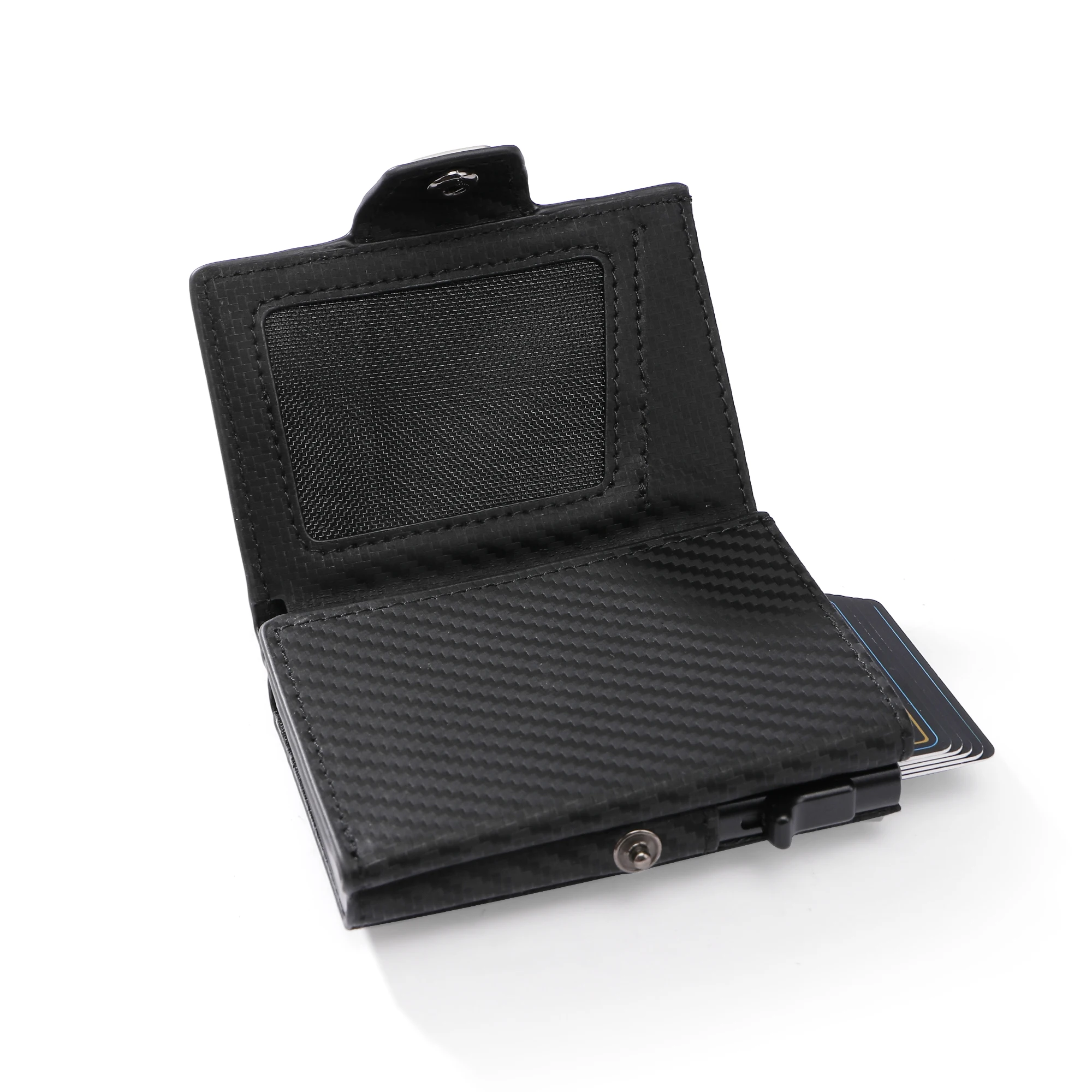 Многофункциональный бумажник для мужчин двухслойный из углеродного волокна и