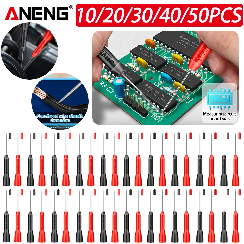 

ANENG PT2002 Insulation Piercing Needle 1mm Pin Non Destructive Multimeter Test Probe 10A 600V for 2mm Test Lead Diagnostic Tool