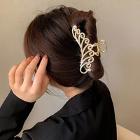 fashion woman elegant geometric pearl rhinestone hairpins shark hair clips alloy barrettes girls hair accessories headwear