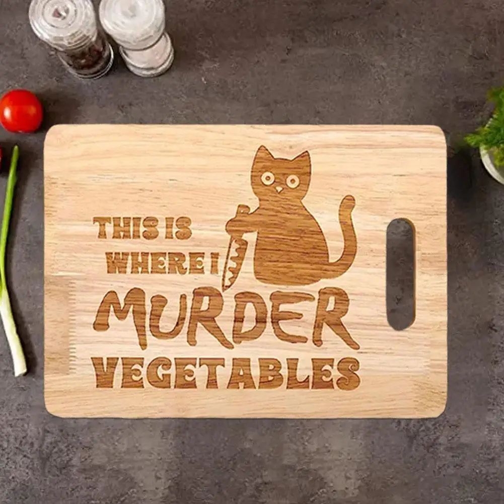 

2023 Halloween Black Cat Cutting Board Wood Engraved Tray Black Food Cat Serving Home Halloween Funny Chopping Board Decora R0D9