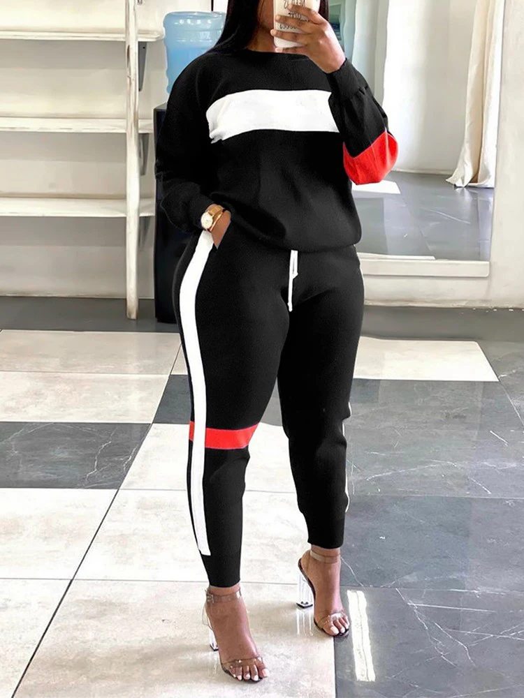 Женский летний комплект из двух предметов Топ с длинным рукавом и брюки