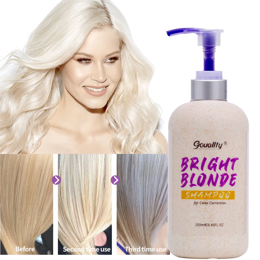 Purple Shampoo Blonde Platinum Bleached Silver Gray Anti Yellow Tones Shampoo Nourishing Beauty Care 250ml