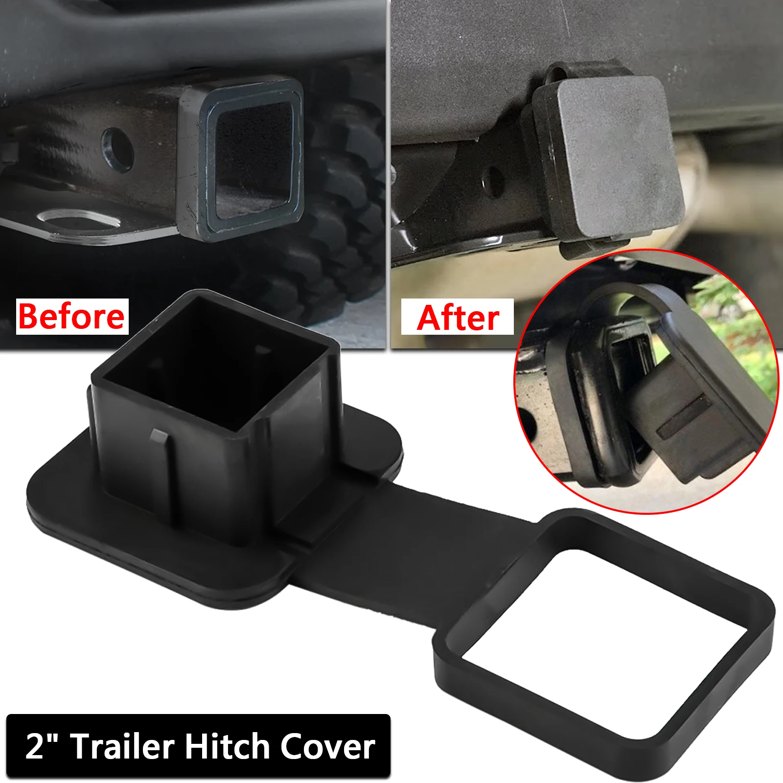 

2" Trailer Tow Hitch Receiver Cover Plug Dust Cap For Honda Toyota Ford Jeep Chevy Ford Nissan Dodge Ram Mercedes Ranger ATV UTV