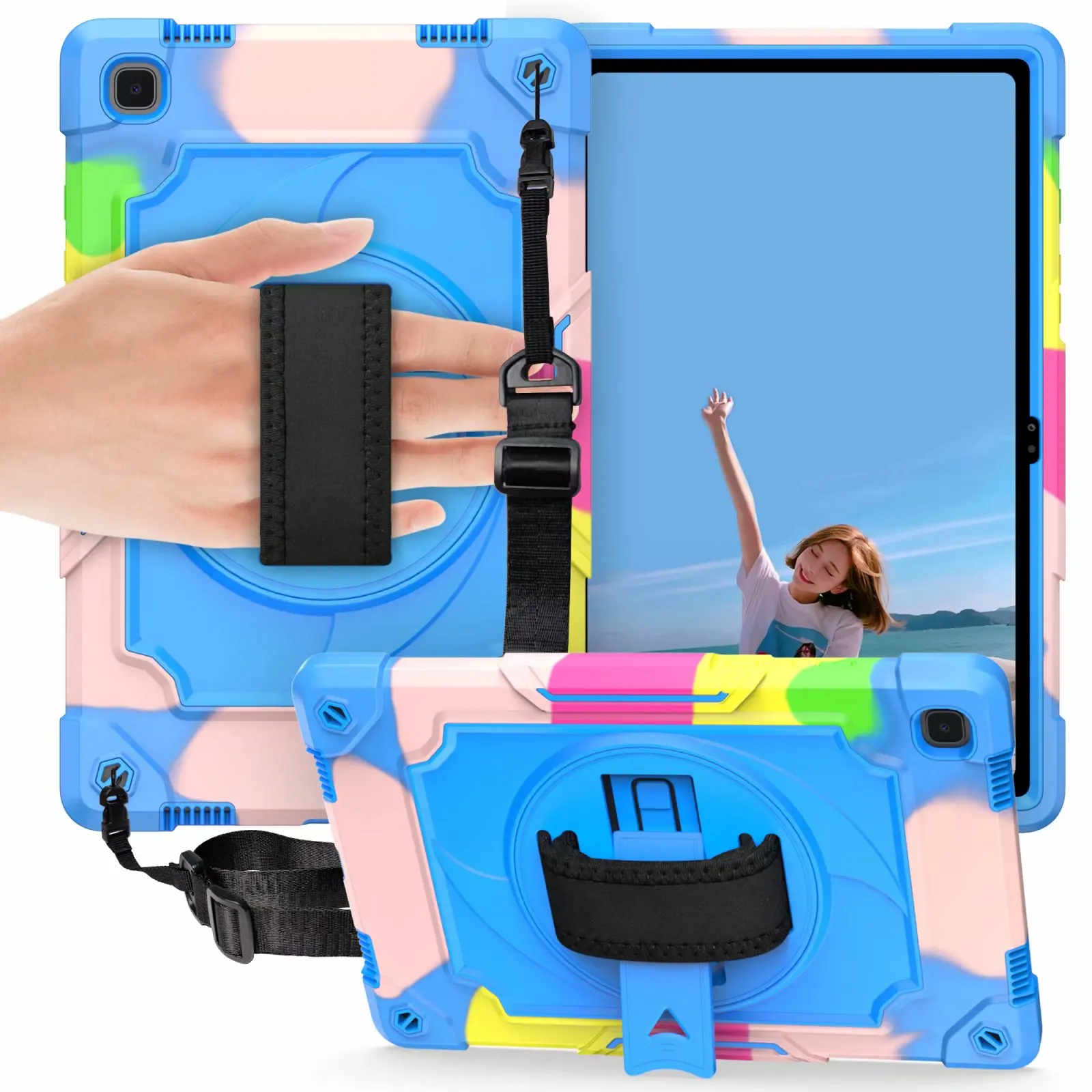 

PC + Silica gel Cover For Samsung Galaxy Tab A 10.1 SM-T510 T515/Tab A 8.0 2019 T295 T290 Tablet Case For Tab A7 10.4 T500 T505