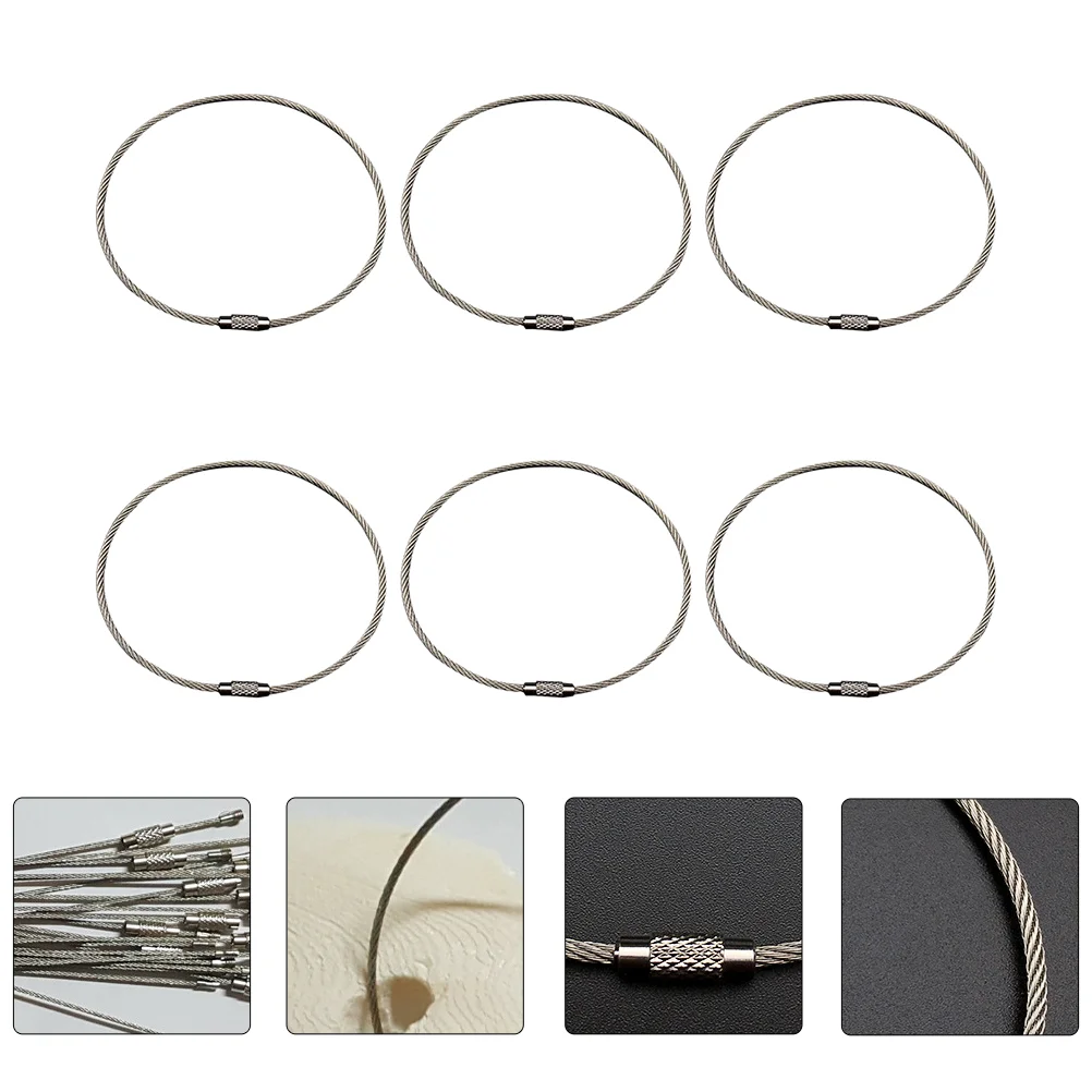 

Wire Ring Cable Bone Cuttlefish Tag Steel Keychain Metal Keychains Rope Luggage Stainless Id Hook Key Keyrings Carabiner Car