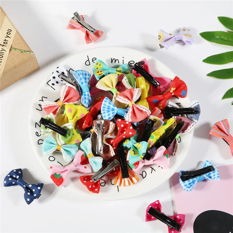 

40Pcs/Set Candy Color Children Broken Hair Bangs Duckbill BB Clip Hair Accessories Popular Ribbon Bow Hairpin Girls Headdress