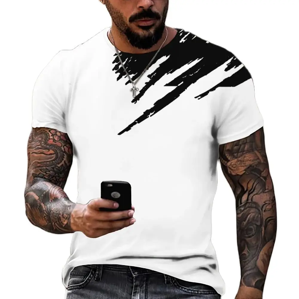 

Men T Shirts Everyday O-Neck T Shirt 3d Print Striped T-Shirt Casual Short Sleeve Summer Man Tops Holiday Male Harajuku Tees 6xl