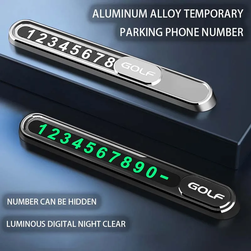 Металлическая Автомобильная Временная фототабличка с номером телефона для VW GOLF