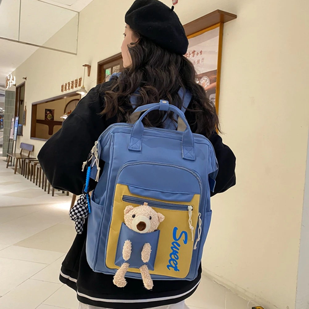 

Fashion Women Canvas Zipper Backpack Female Casual Large Capacity Shoulder School Bag for Teenage Girl Bookbag Travel Backpack
