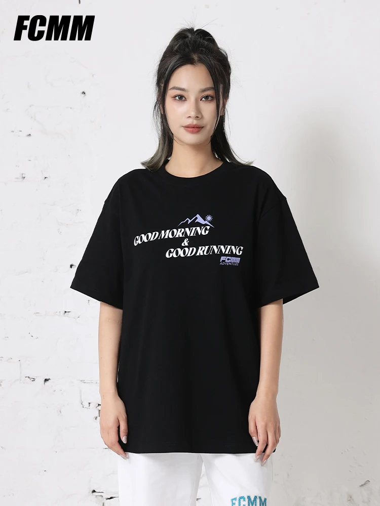 FCMM весна/лето модная брендовая футболка с короткими рукавами и принтом горного