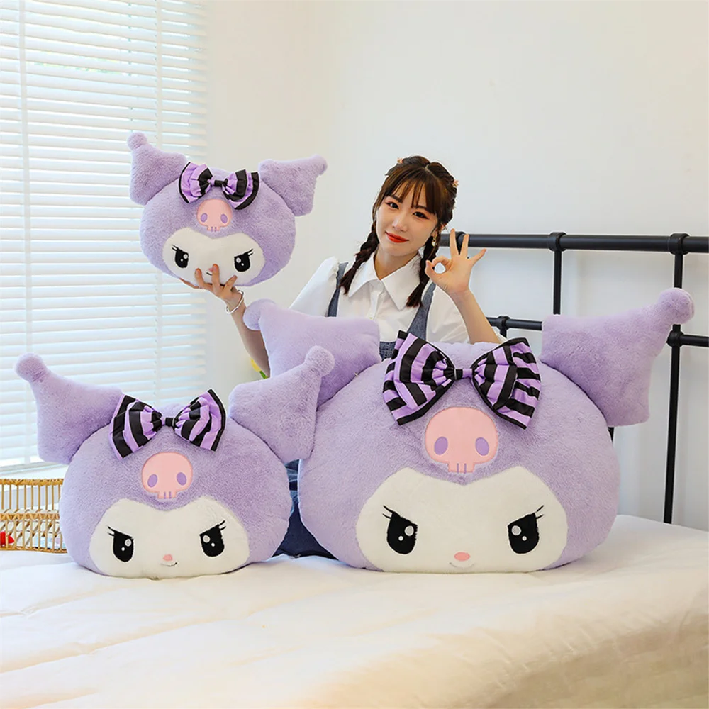 Kawaii Sanrio Kuromi Девочка Сердце кружевная подушка для кровати Автомобильный подголовник поясничная Подушка плюшевая кукла подарок подруге на день рождения плюшевая игрушка