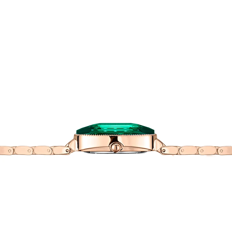 WIILAA Luxury Top Brand Watches Women Fashion Green Gem Waterproof Quartz Wrist Watch Ladies Quartz Clock Gifts Reloj Mujer