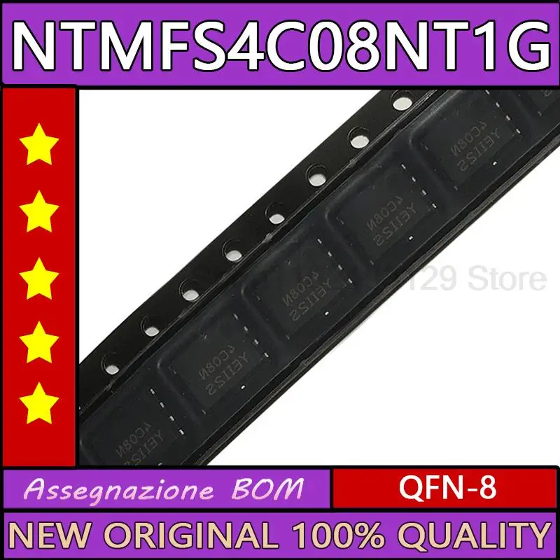 

5 шт., NTMFS4C08NT1G NTMFS4C08N 4C08N