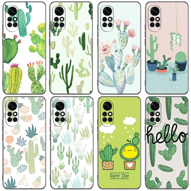 Винтажный чехол для телефона с изображением кактуса и цветов Huawei Nova Honor Mate 8 9 20 30 40