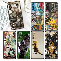 phone case for samsung galaxy s7 s8 s9 s10e s21 s20 fe plus ultra 5g soft silicone cover graffiti jean michel basquiat art