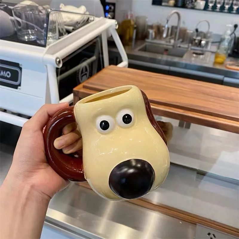 

Hand-painted head dog ceramic Mug with high face value and large capacity children's home breakfast cup cute cartoon water cup