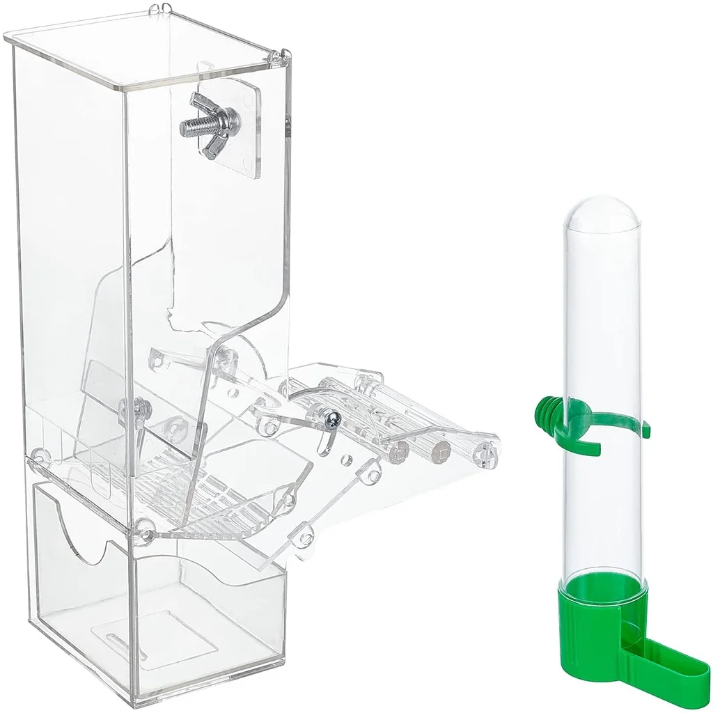 

Feeder and Drinker Set Automatic Bird Feeder with Bird Water Bottle Bird Water Feeder Automatic Feeder Pet Supplies