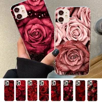 red rose phone case for iphone 11 12 13 mini pro max 8 7 6 6s plus x 5 se 2020 xr xs case shell