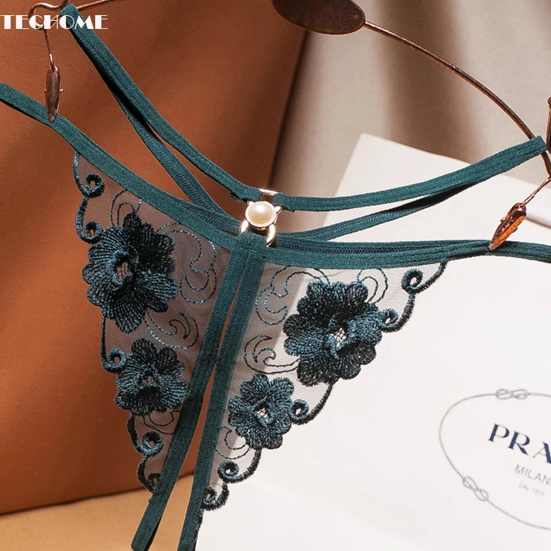 

Нижнее белье, женские сексуальные экзотические трусы, Цветочная вышивка, полые стринги для секса, сетчатые стринги, откровенные трусики с н...