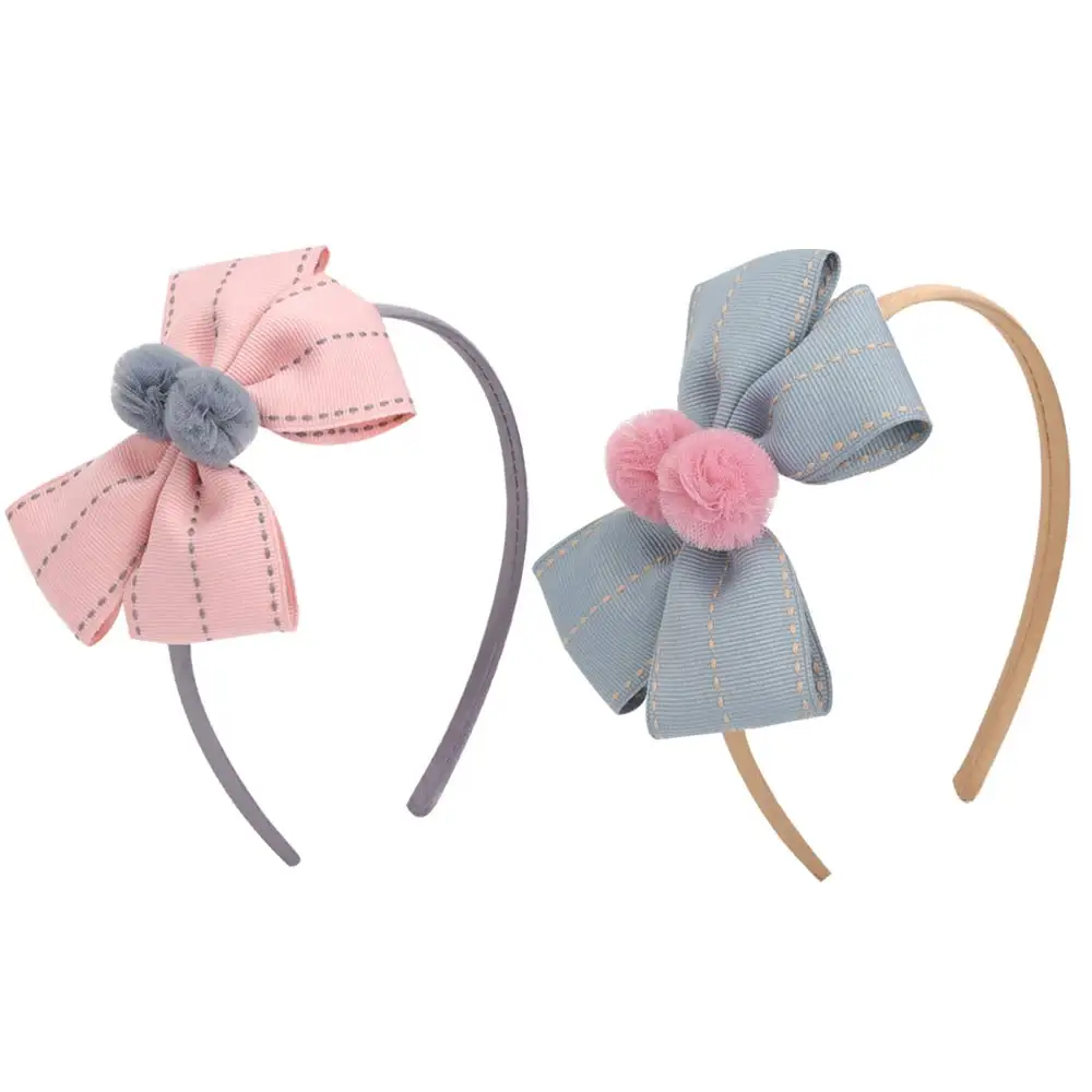 

Solid Color Ribbon Hairband Double layer Bow Sweet Hair band Handmade Boutique Hairhoop Child Birthday Gift Kid Hair Accessories
