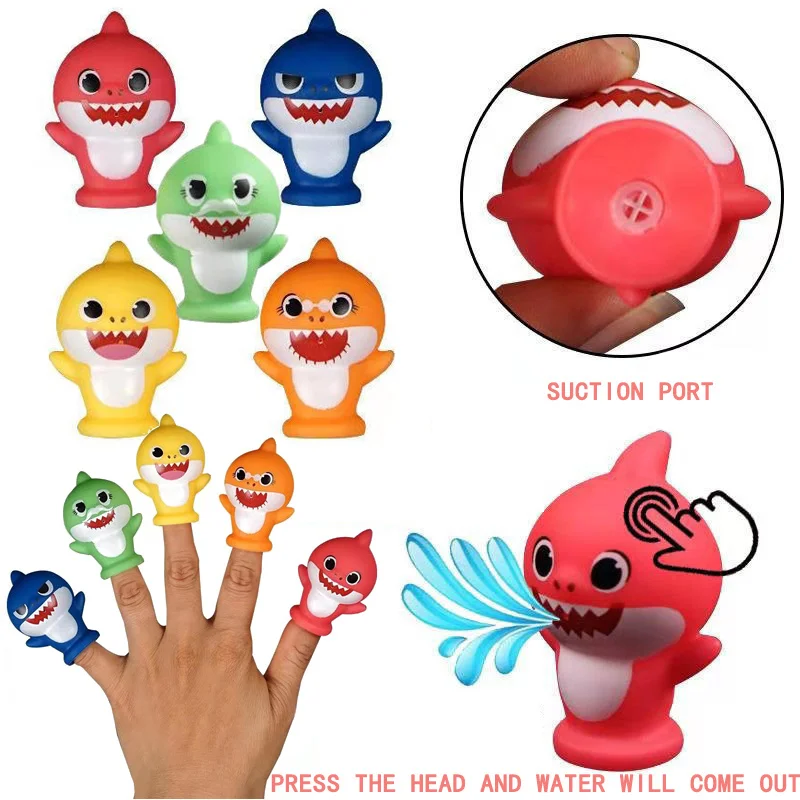 Игрушка "Маленькая акула-малыш" - мультяшный зверушка из 5 штук для пальчикового театра, ролевых игр, рассказывания историй, плоскодонная тканевая кукла, образовательные игрушки для детей, подарок.