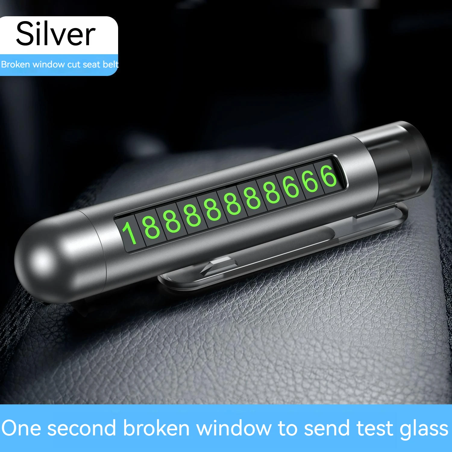 

Car Emergency Escape Window Breaker, Safety Hammer, Seat Belt Cutter, Mini Mobile Car Digital Plate, 3 in 1