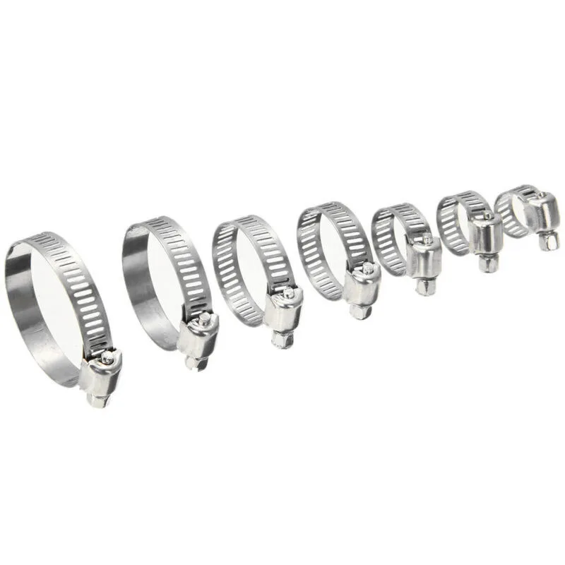 

60/81pcs/ box mixed charging pipe hose hoop clip 304 stainless steel hose clip 8-38mm series combination assembly