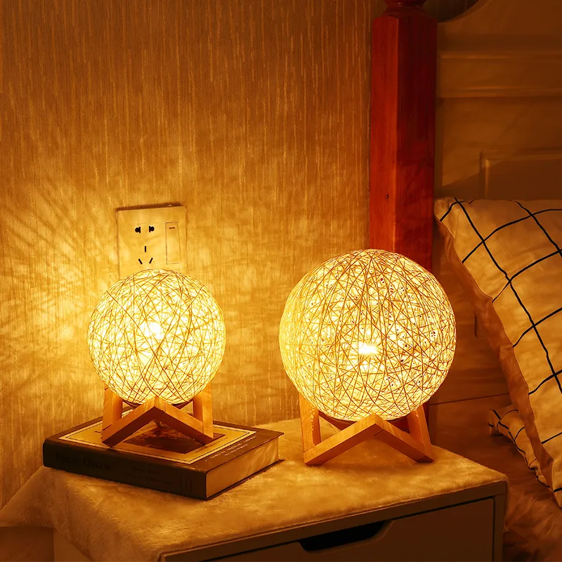 

3D Rattan Ball Moon Lamp LED Night Lights Fairy Moon Lights for Room Christmas Decoration for Home Wedding Decor Navidad Gifts