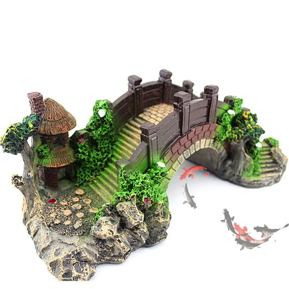 Аквариумный замок для аквариума искусственная полимерная мостовая пещера