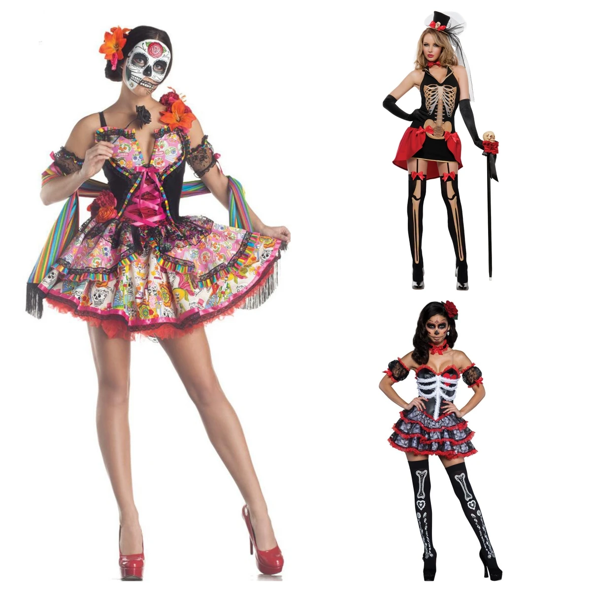 

Skeleton Dress Halloween Skull Costumes Carnival Cosplay Clothing Party Stage Performance Costume Masquerade Clown Game Uniform