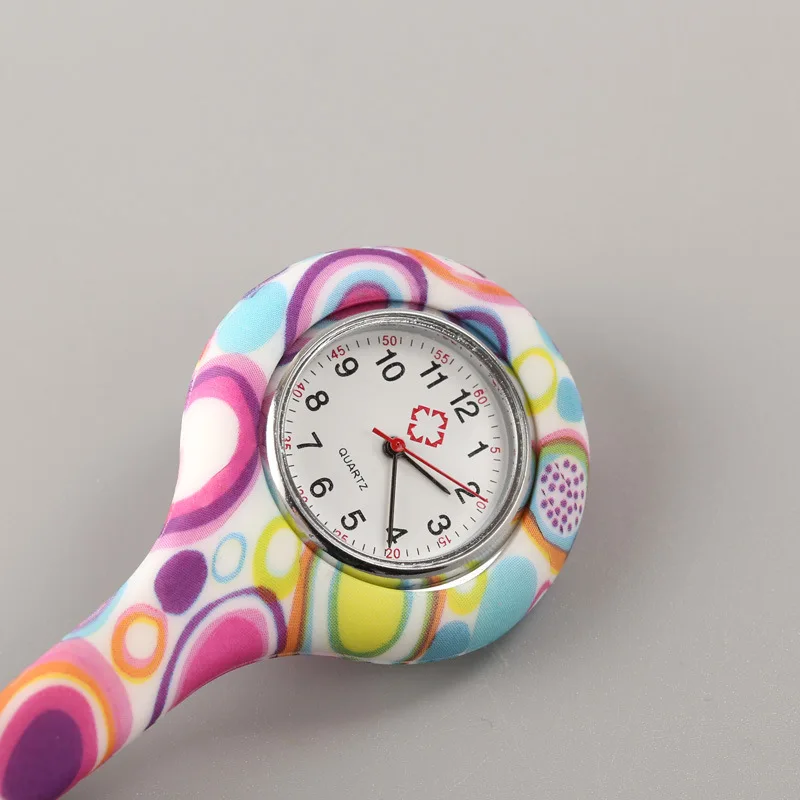 Factory Wholesale Silicone Nurse Watch Water Transfer Silicone Nurse Table Cute Portable Nurse Table Gift Pocket Lady Watches