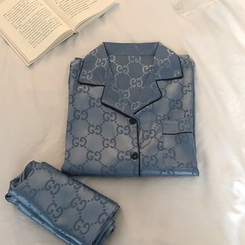 

Пижама мужская из натурального шелка, с длинным рукавом и длинным рукавом