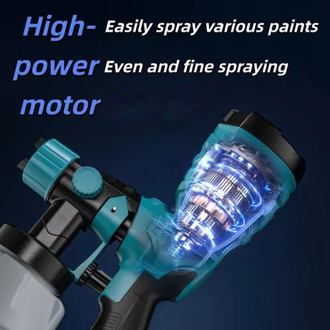 Беспроводной пистолет-распылитель краски для аккумуляторов Makita/Dewalt/Milwaukee/Bosch/Ryobi 18 В
