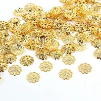 1000 silver golden flower bead caps 9mm jewelry findings fit 10 16mm beads