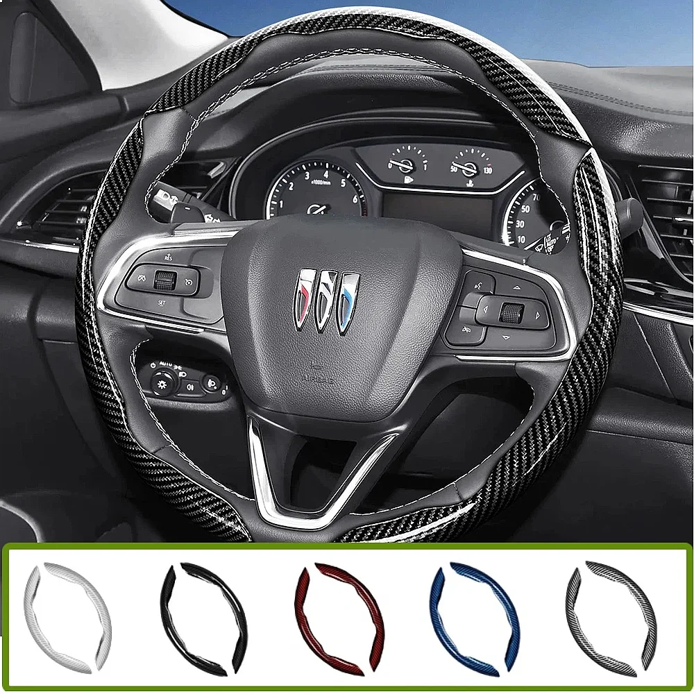 Фото Подходит для Buick: чехол на руль с текстурой под карбон, сегментированный, быстросъемный, прочный, для моделей Encore и Envista. №1
