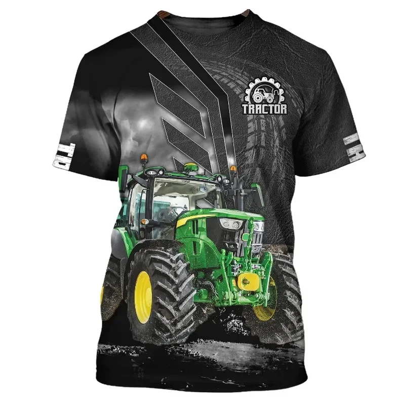 

Farm Tractor Pattern 3D Print Summer Men's O-Neck T-shirt Casual Short Sleeve Oversized Pullover Fashion Streetwear Men Clothing