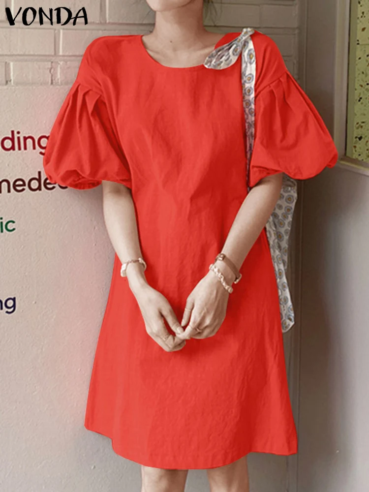 

Sexy Mini Dress Women 2022 VONDA Female Vestidos Sexy Beach Sundress Oversized Summer Party Dresses Femininas Robe Femme