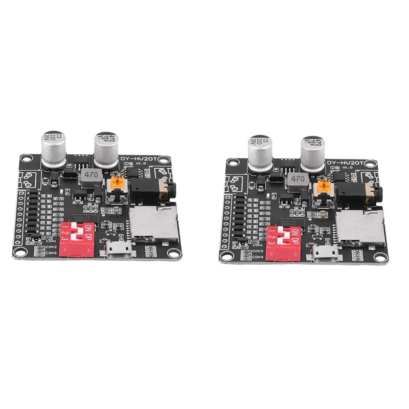 

2 Pcs DY-HV20T 12V/24V Power Supply10w/20W Voice Playback Module Supporting Micro-SD Card MP3 Music Player For Arduino