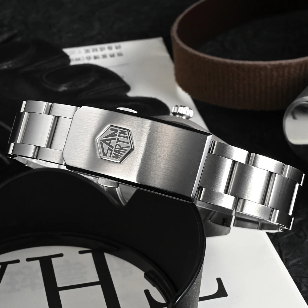Продажа Мужские часы San Martin Diver BB58 в стиле ретро, роскошный водный призрак, автоматический механический винтовой браслет, сапфировый 20 бар, светящийс...